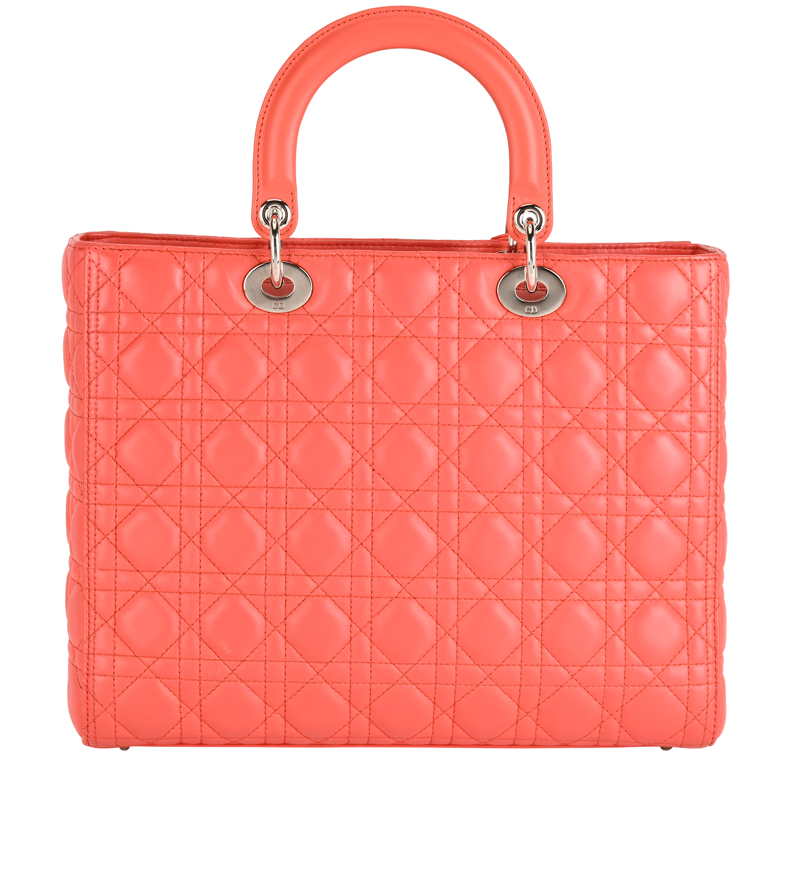 Large Lady Dior, &pound;1,700, Handbags, Orange, Leather, Back view